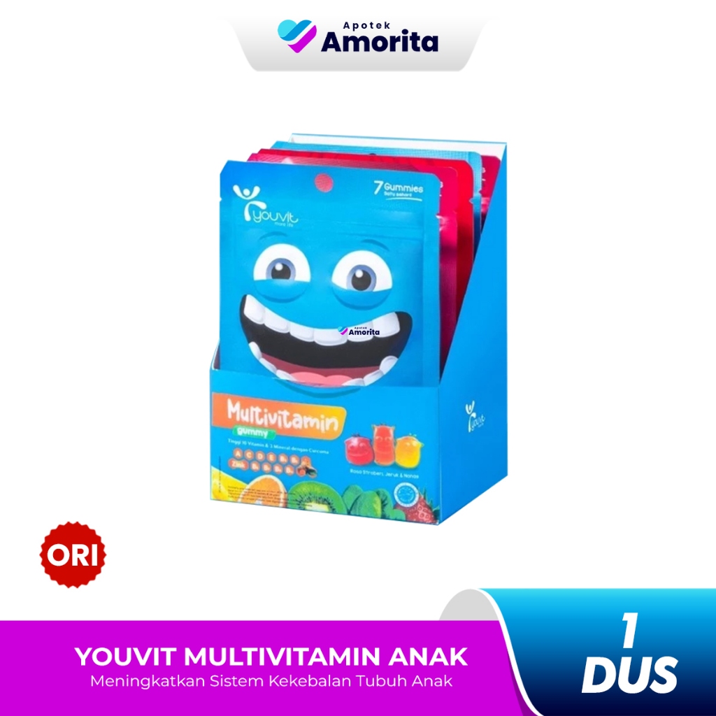 Youvit Multivitamin Anak 1 Box 6 Sachet - Vitamin C, Vitamin D, Zink, Sayur & Buah
