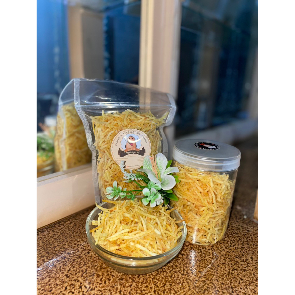 

Keripik kentang mustopa Original isi 200g + toples super kriuk dan gurih bikin nagih