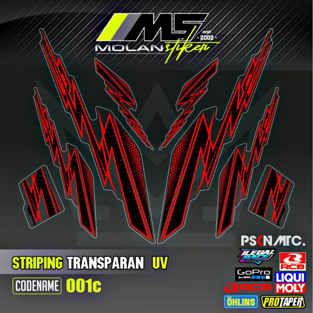 Decal Sticker Striping Variasi Transparan Uv Revo Absolute 110 2010-2014 Revo Absolute 110 Karbu Rev