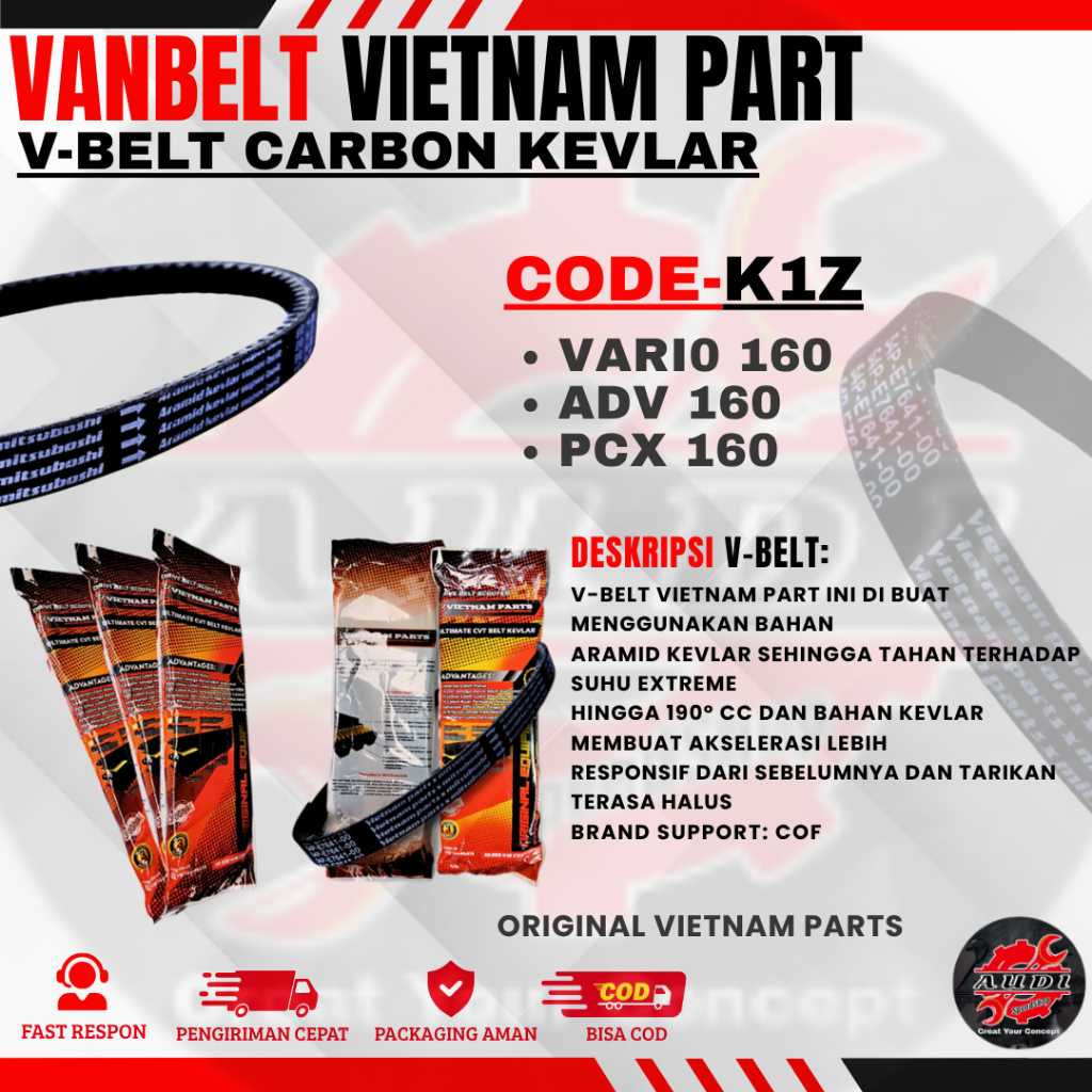Vanbelt Vario 160 Vanbelt Adv 160 Vanbelt Pcx 160 Vanbelt Carbon Kevlar V-belt Vietnam Parts