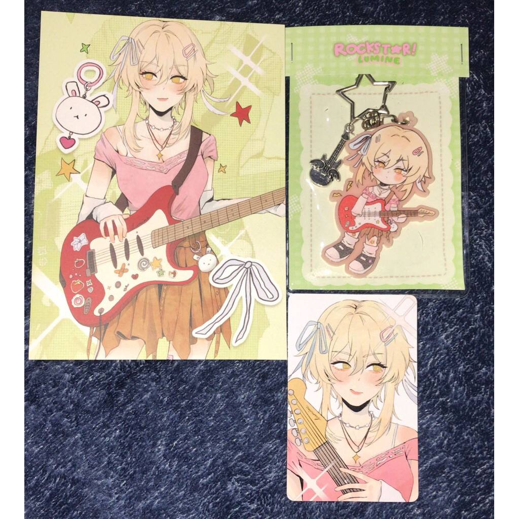 Ready stock pc photocard postcard keychain set lumine by 6baji