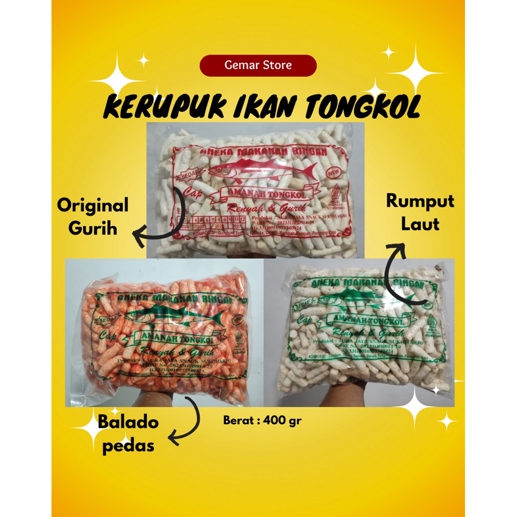

Kerupuk Ikan Tongkol 400gr Aneka Rasa