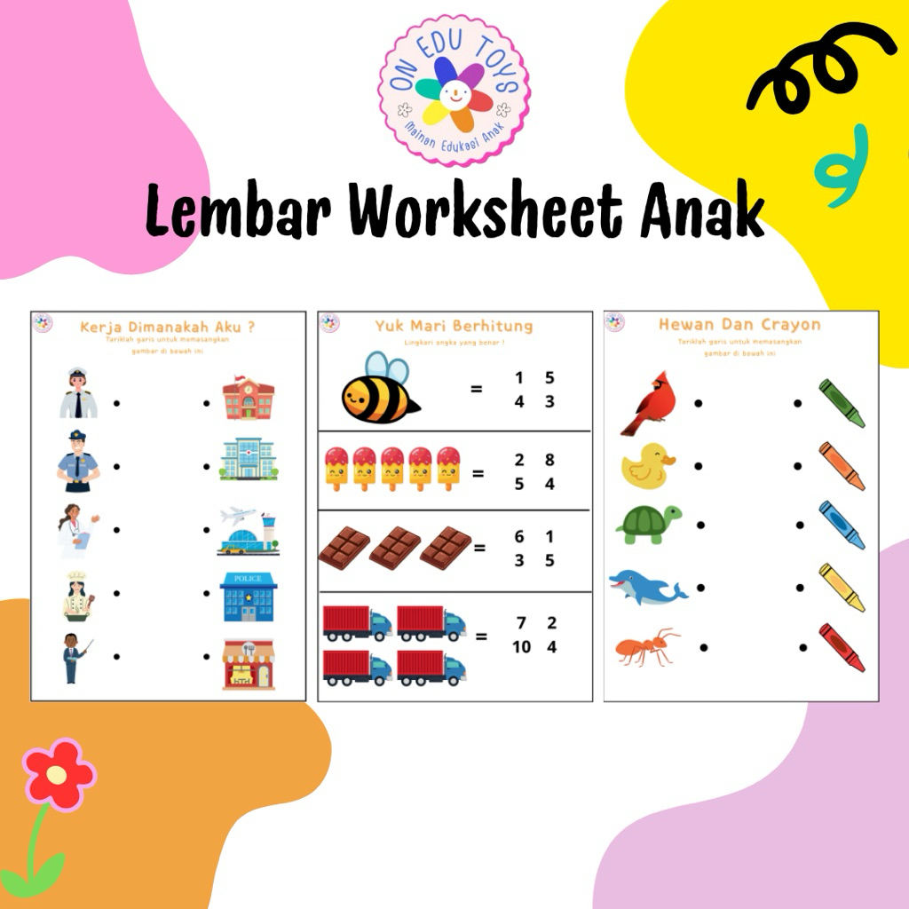 Lembar Worksheet Anak 20 Halaman Sudah Di Print / Coding / Huruf Hijaiyah