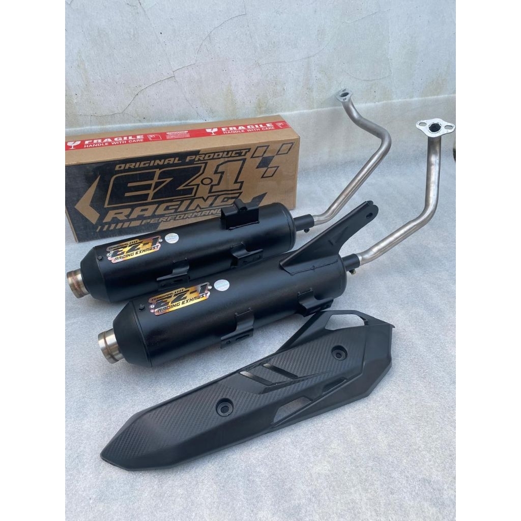 KNALPOT STANDAR RACING MONCONG SHIJIRO"TERLARIS ORIGINAL EZ.1 RACING EXHAUST,BASS GERUNG ADEM,FULL S