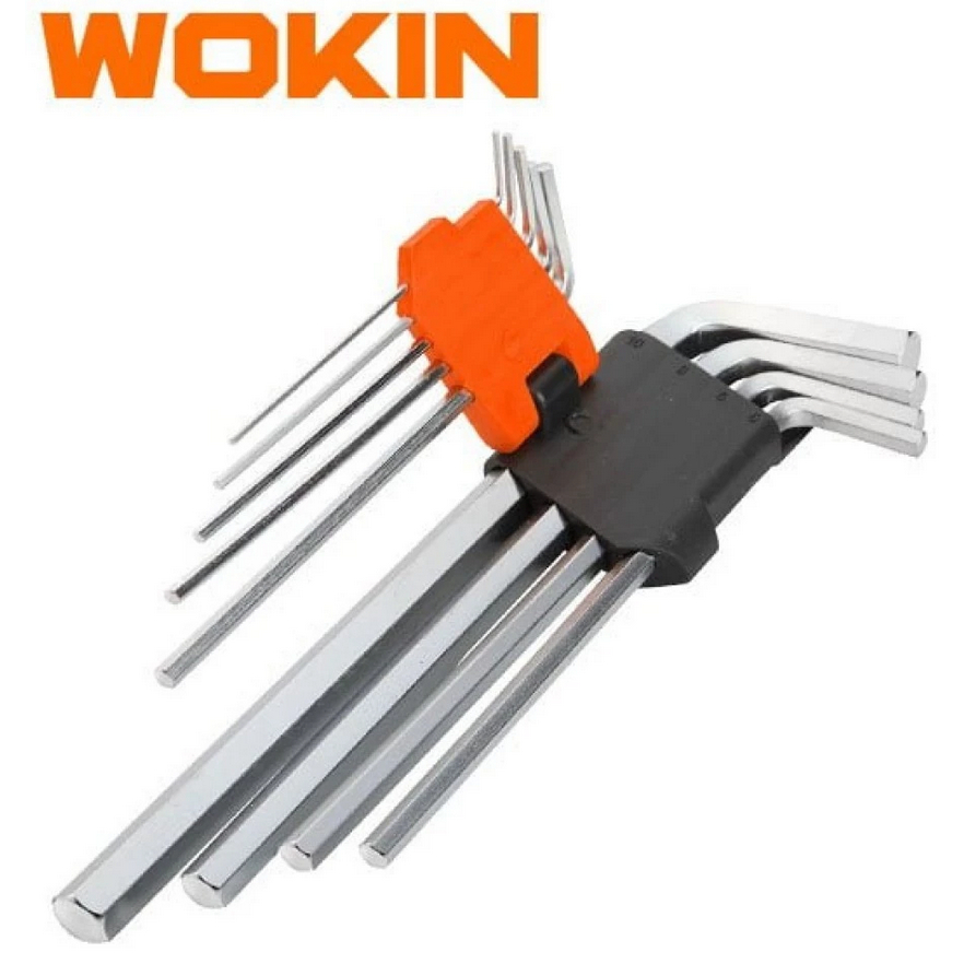 Wokin 9Pcs Extra-Long Arm Hex Key Set/Kunci L Panjang
