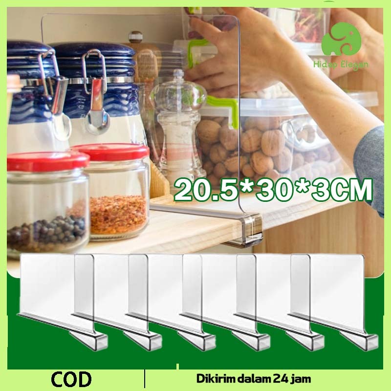 Sekat Rak Lemari Akrilik Sekat Sekat Pembatas Rak Laci Lemari Akrilik Pakaian Baju Celana Organizer 