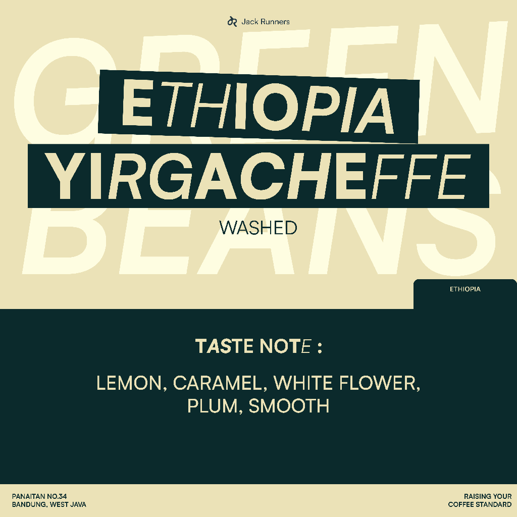 

JACK RUNNERS ROASTERY - ETHIOPIA YIRGACHEFFE - GREEN COFFEE BEANS