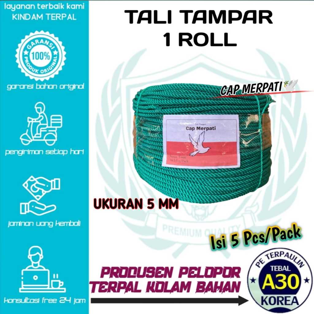 

TALI TAMPAR ROLL KECIL 5 MM CAP MERPATI KUAT DAN BERKUALITAS