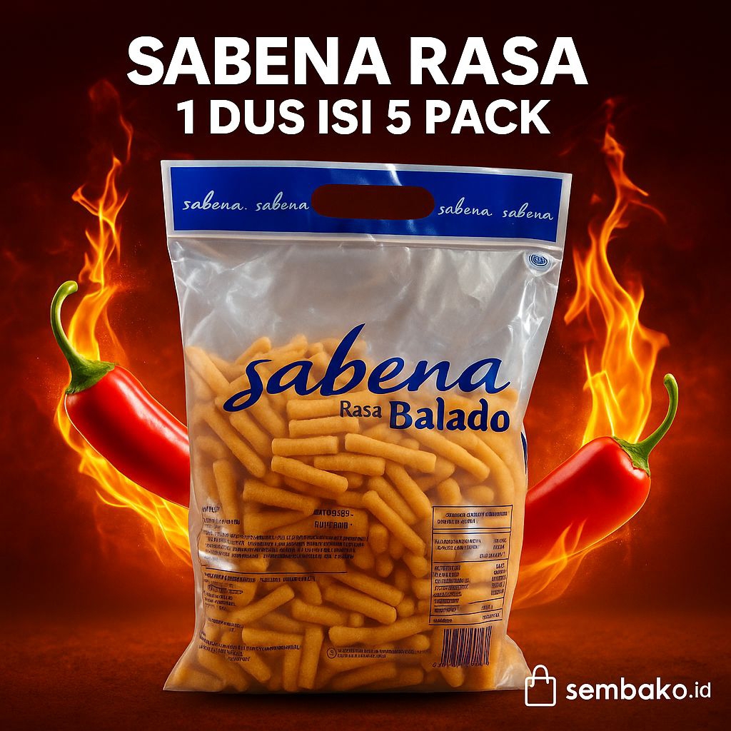 

SABENA Stik Balado 1 Dus Isi 5 Pack | Snack Pedas Gurih Halal | Camilan Renyah Murah Terlaris