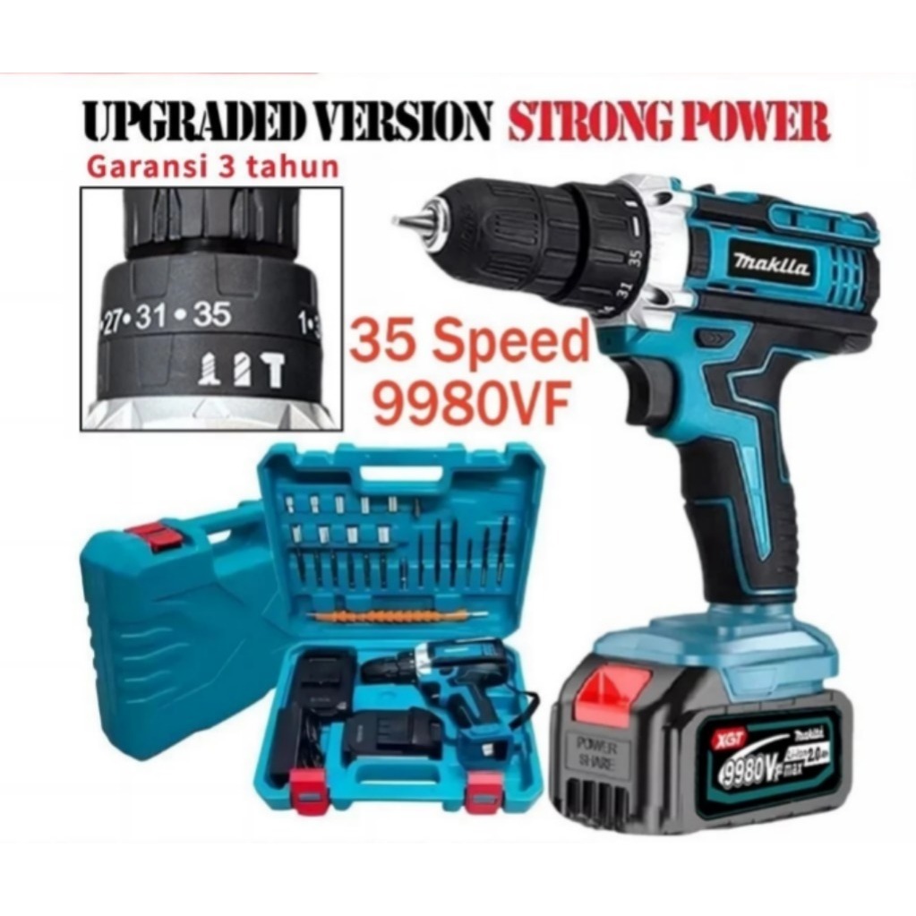 bor listrik 88vf Mesin bor 2baterai cas 10mm bor listrik murah bor tangan baterai besi tembok Beton 