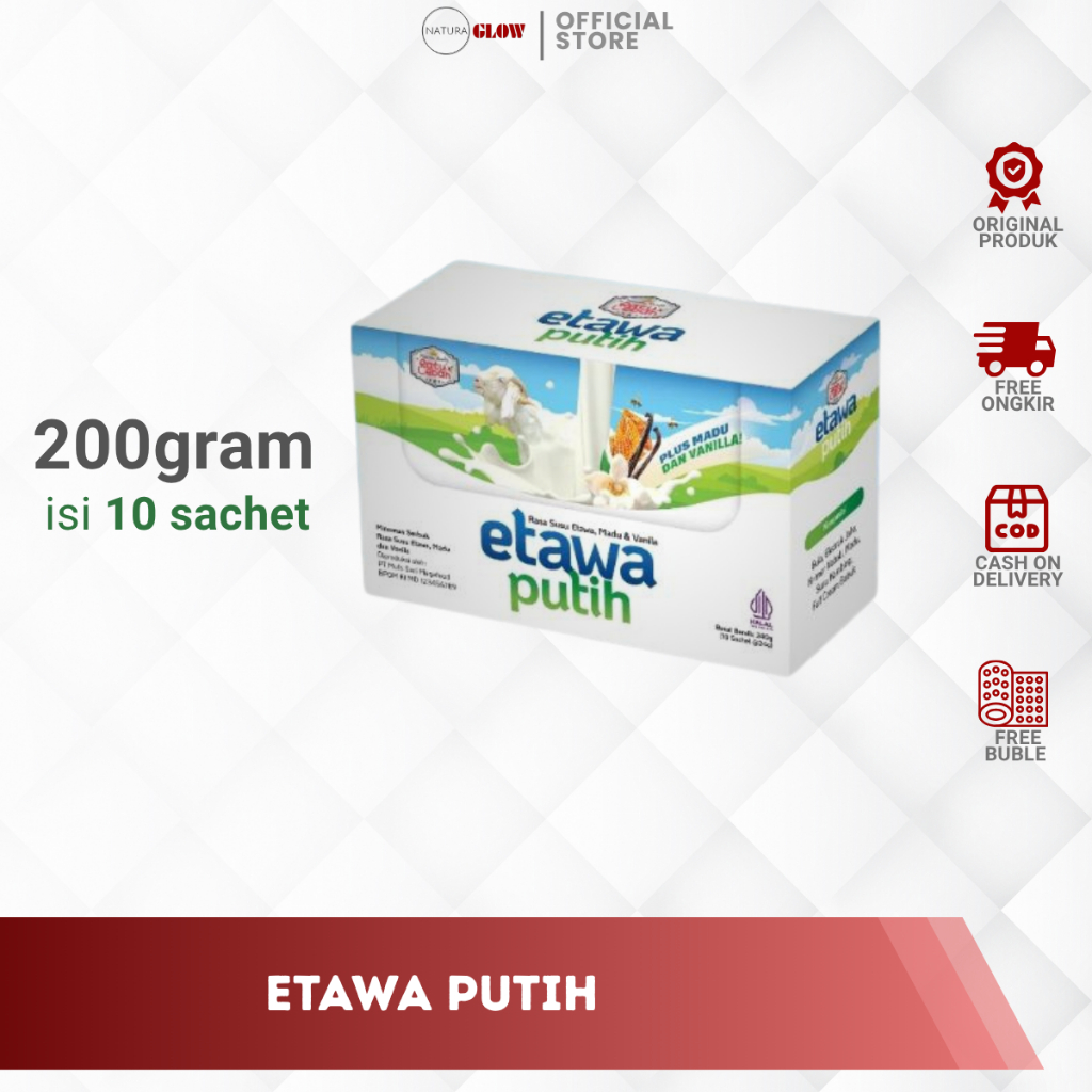 

SUSU ETAWA PUTIH MADU + VANILA – 1 box isi 10 sachet | rasa madu+vanila | sehat alami setiap hari | bantu jaga imunitas & tulang kuat | original Ratu Lebah 100%