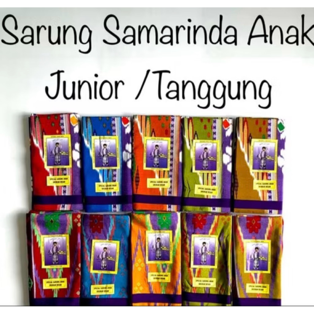 Sarung anak laki Junior SD,SMP untuk sholat / Kain Sarung Sutera Samarinda 210 anak junior