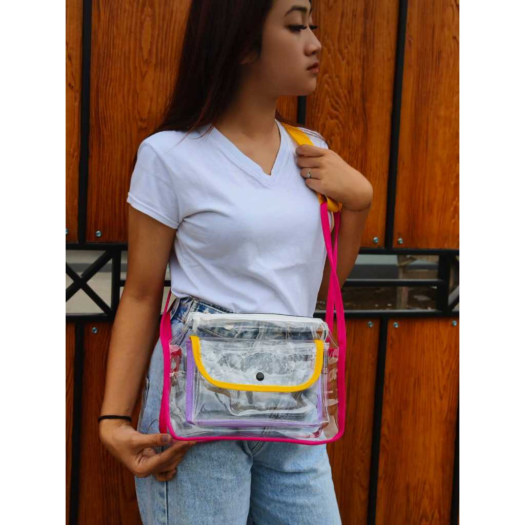 Tas mika Rainbow Mika pvc Tas mika selempang