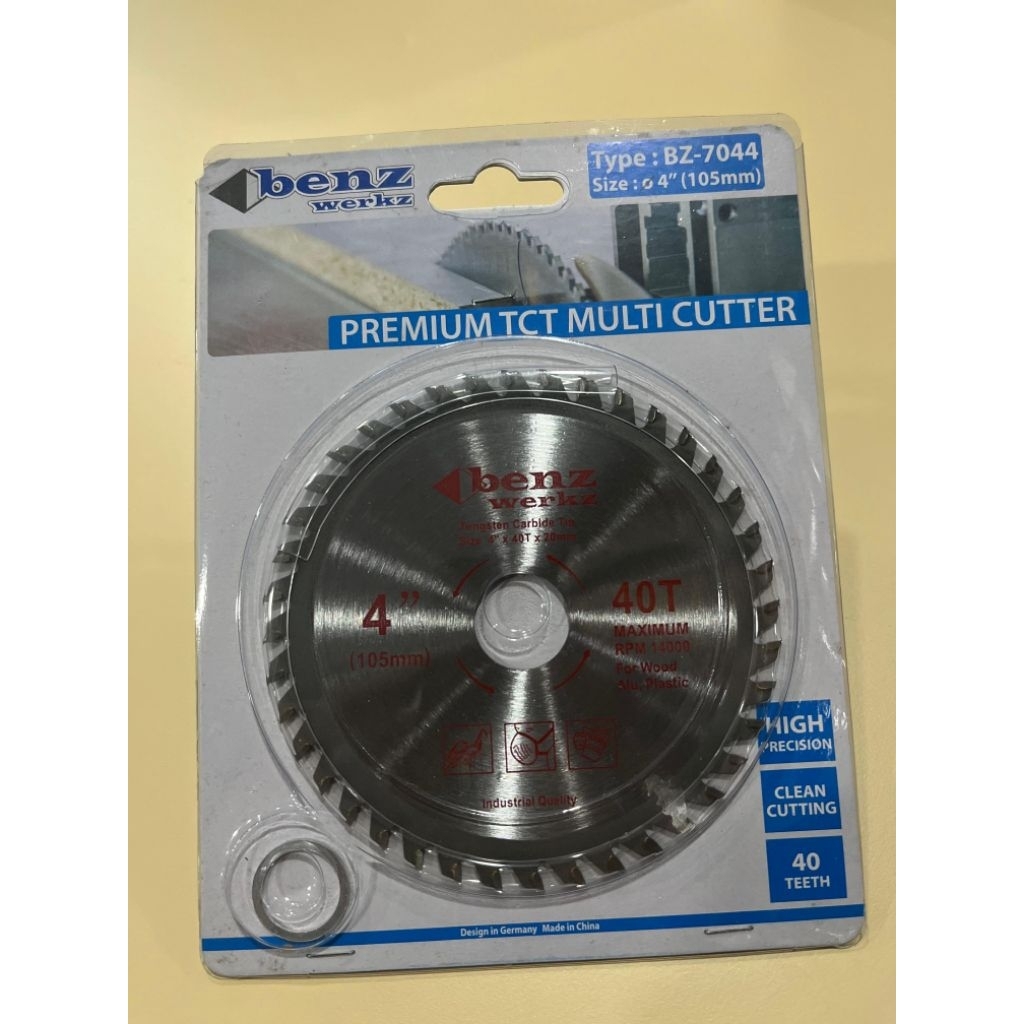 

Mata Pisau Potong Kayu - BENZ 4" x 40T (105mm) - PREMIUM TCT MULTI CUTTER