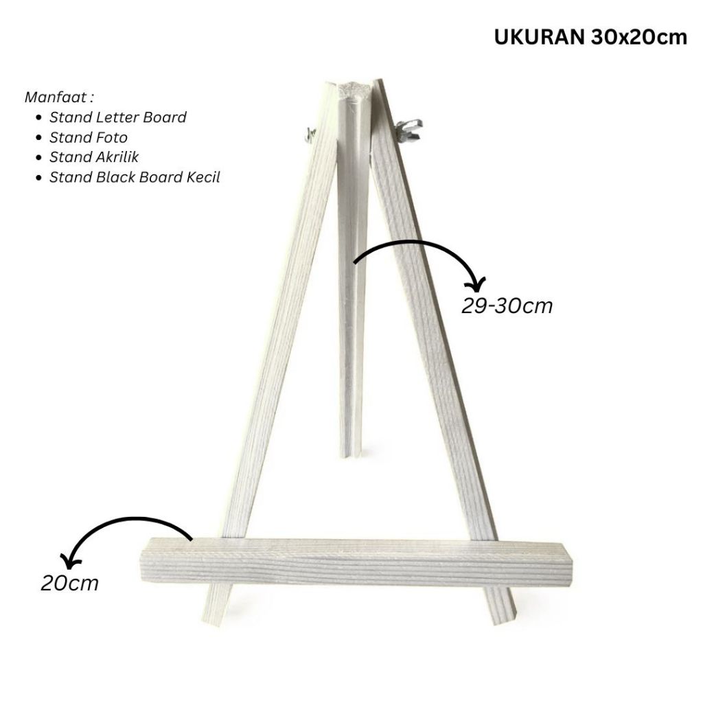 

Standing / Easel / Kayu Penyangga untuk Dekorasi Letter Board 30x20cm - READY MANADO