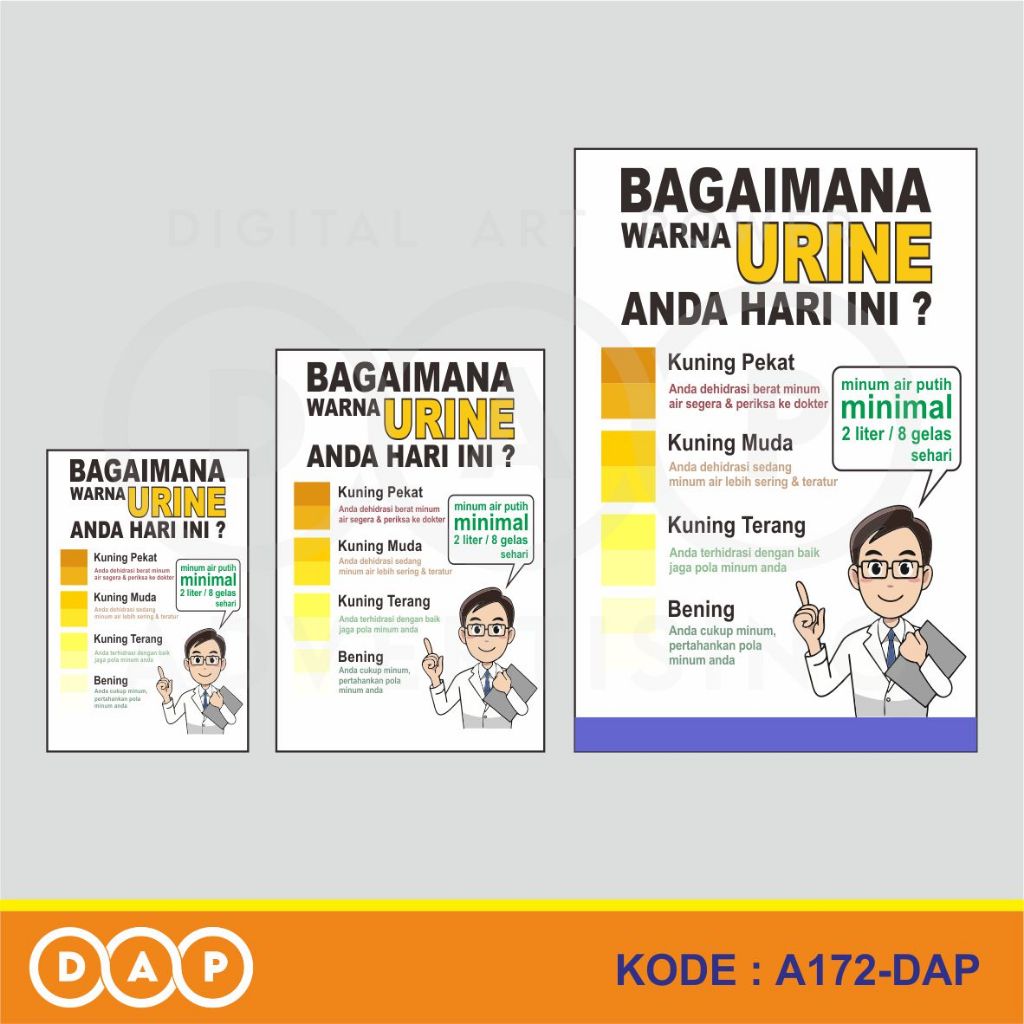 

A172 - Acrylic Sign, Stiker Akrilik Bagaimana Warna Urine Anda Hari Ini, Tahan Air, dan Bisa Custom