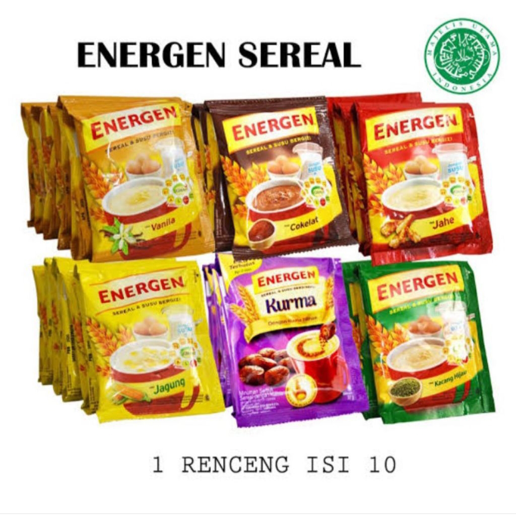 

Energen susu sereal aneka rasa 10 sachet@35gr/Energen sachet rencengan