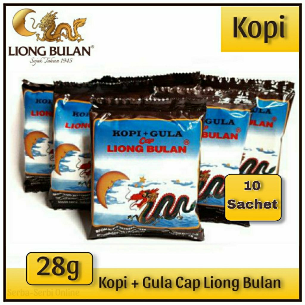 

Kopi + Gula Liong Bulan 1 Renceng Isi 10 Sachet