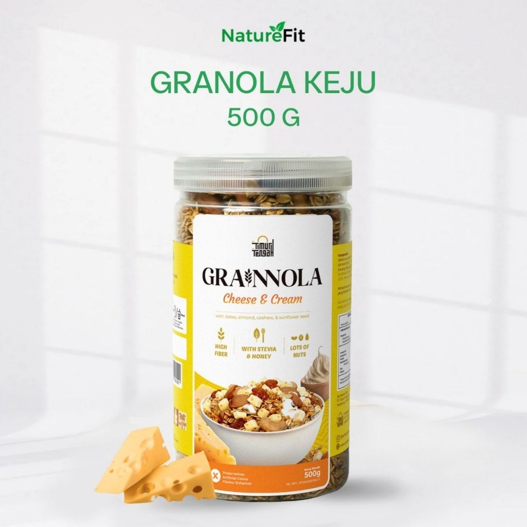 

Grainnola Timur Tengah Cheese & Cream 500 Gram Granola Cemilan Sehat Rendah Kalori Sereal & Snack