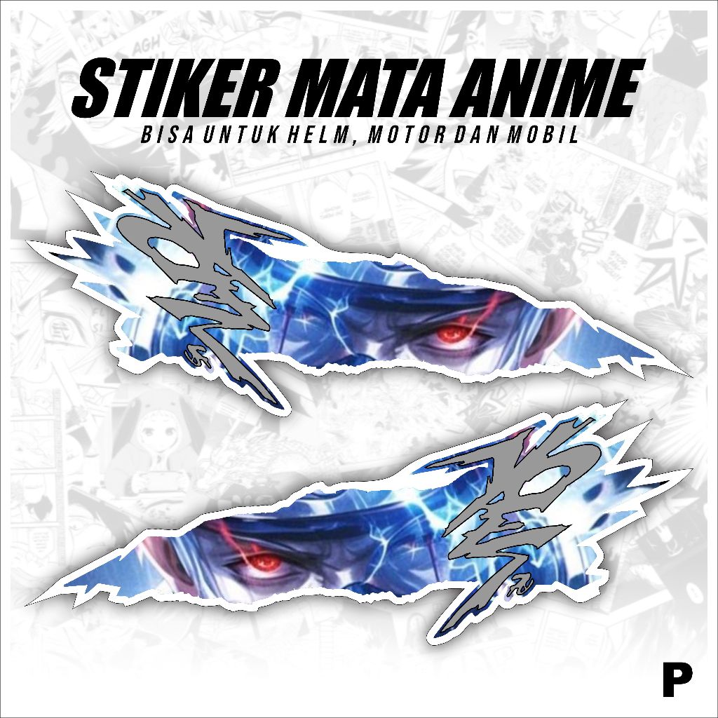 STICKER MATA KARAKTER ANIME-STICKER MATA ANIME UNIVERSAL -STICKER MATA MOTOR/HELM/MOBIL