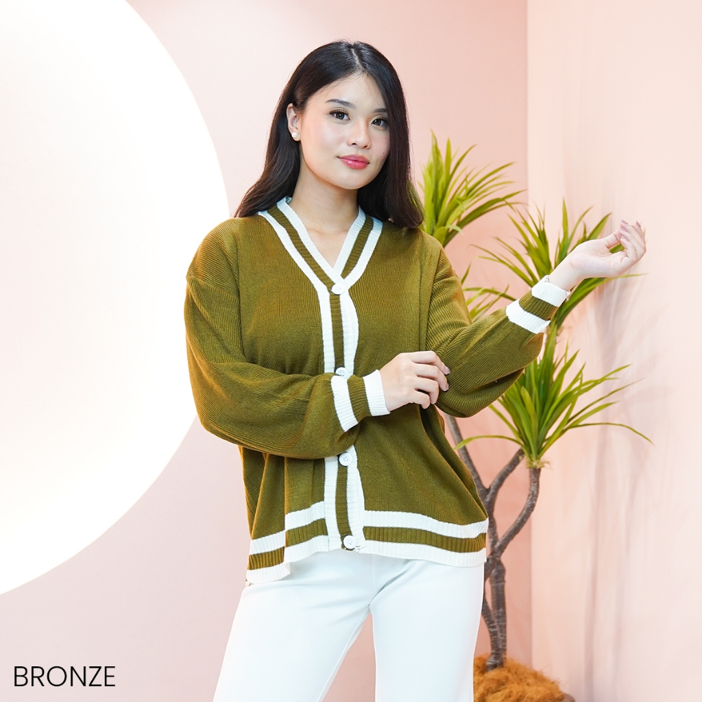 Ohtania Atasan Wanita Cardigan Rajut Wanita Knit Cardigan Korea Style Cardigan Knit Oversize Cardiga