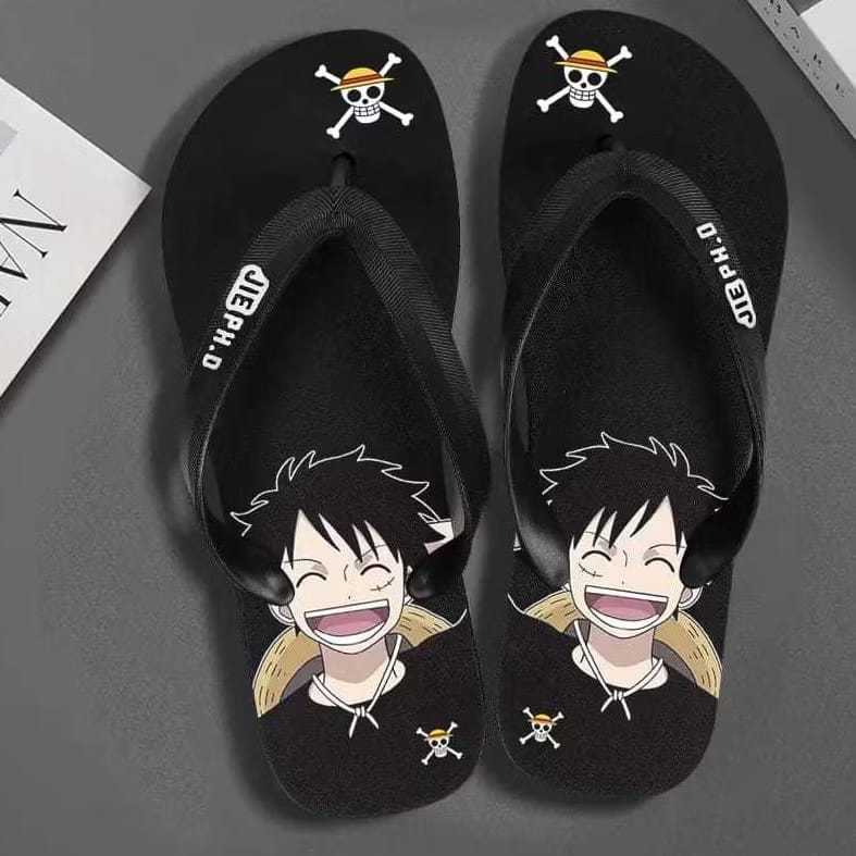 Sandal Jepit Pria Slide Anime Model Jepit One Fiece Smile Terbaru Termurah Ringan