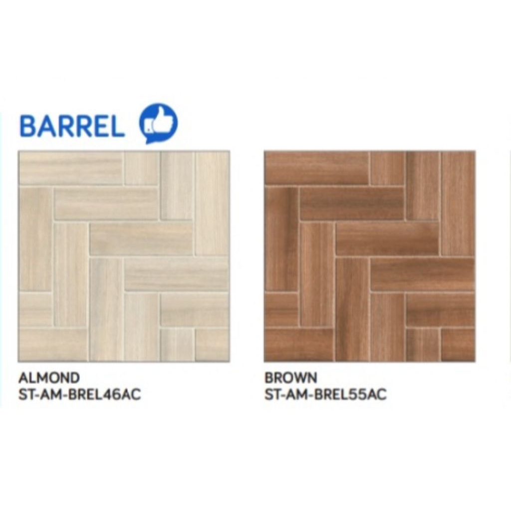 KERAMIK MERK ACCURA TIPE BARREL ALMOND BROWN UKURAN 50X50 PERMUKAAN TEKSTURE MATT UNTUK LANTAI ATAU 