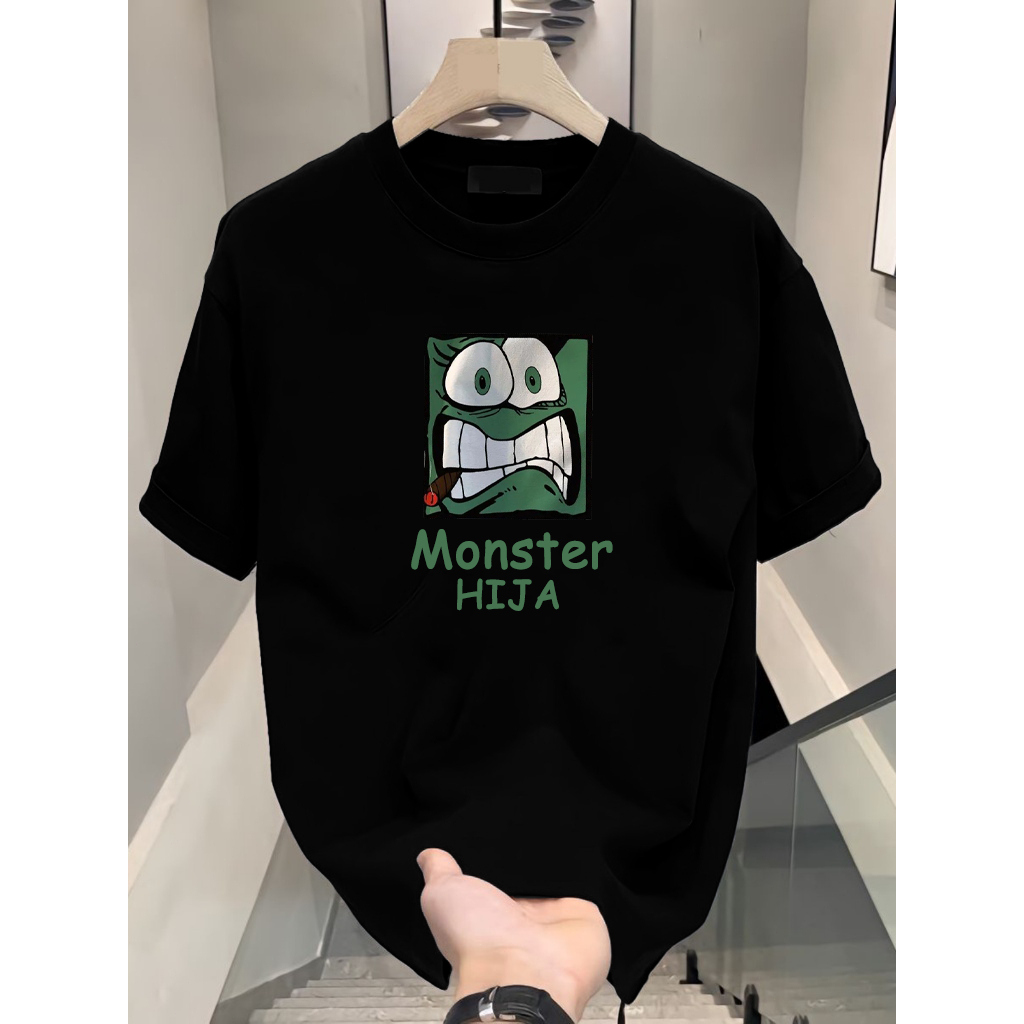 Kaos katun baru  Cetakan Karakter Anime  Atasan Katun Kasual Longgar Pria  Butik kaos