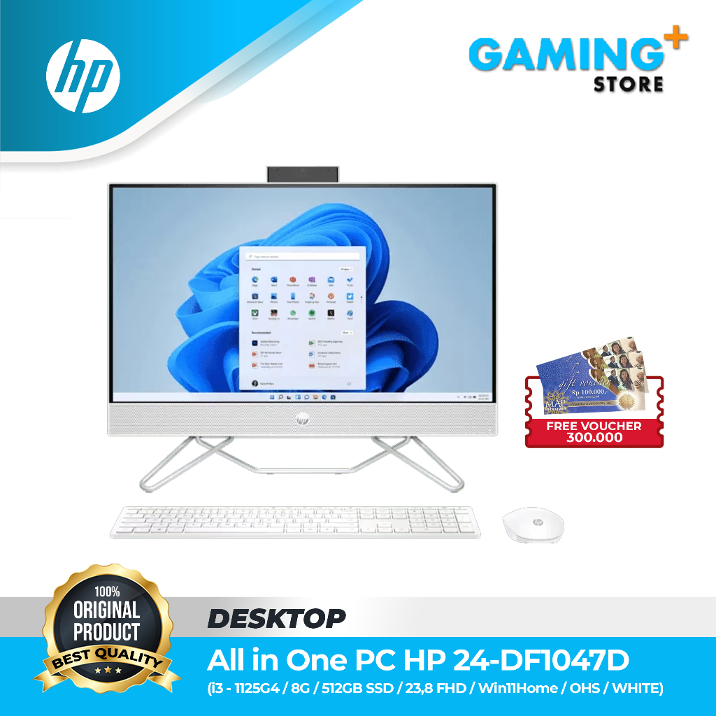 HP PC AIO 24 DF1047D Intel Core i3 1125G4 8GB 512GB 24 Inch Win11
