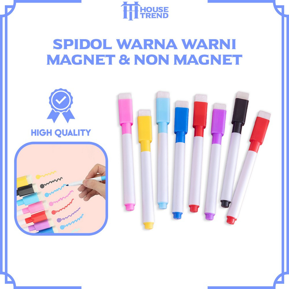

HOUSE-A27 Spidol Mini Magnet dengan Penghapus Pen Marker Papan Tulis / Spidol Wipe And Clean