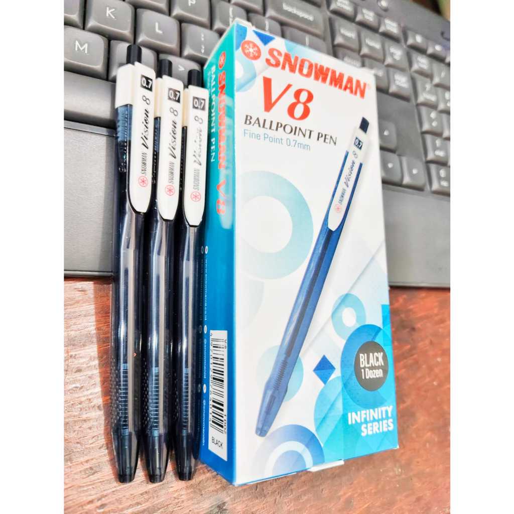 

Pen / Ballpen / Pulpen Snowman V8 Ballpoint Pen Fine Point 0.7mm (1PACK)