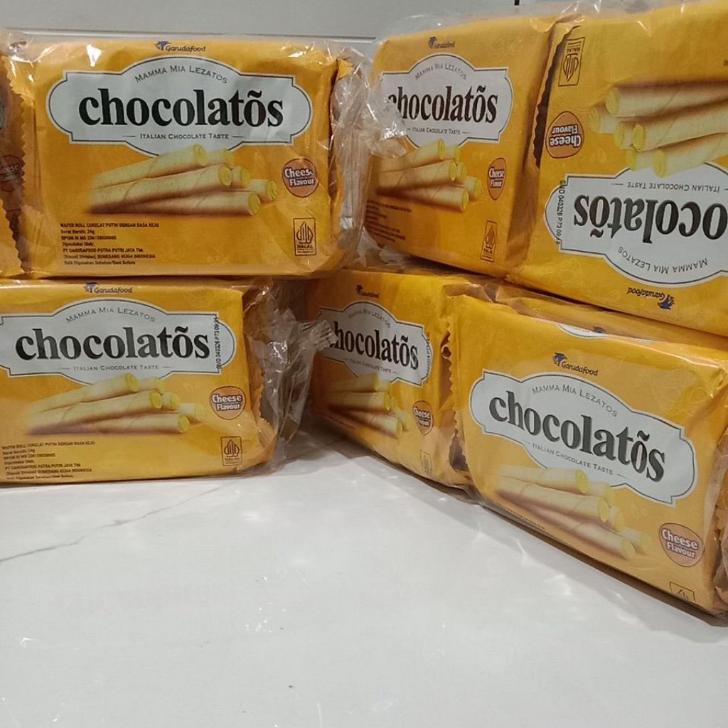 

CHOCOLATOS WAFER ROLL COKELAT PUTIH(isi 10 pack)