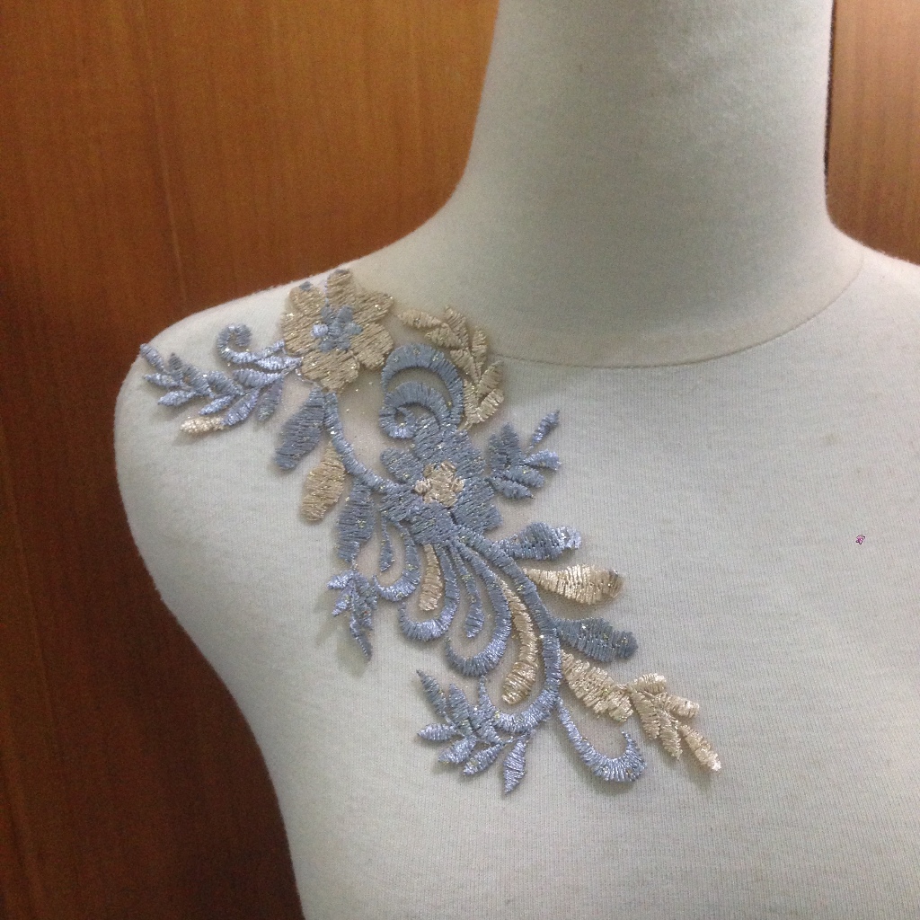 renda aplikasi gold mix silver