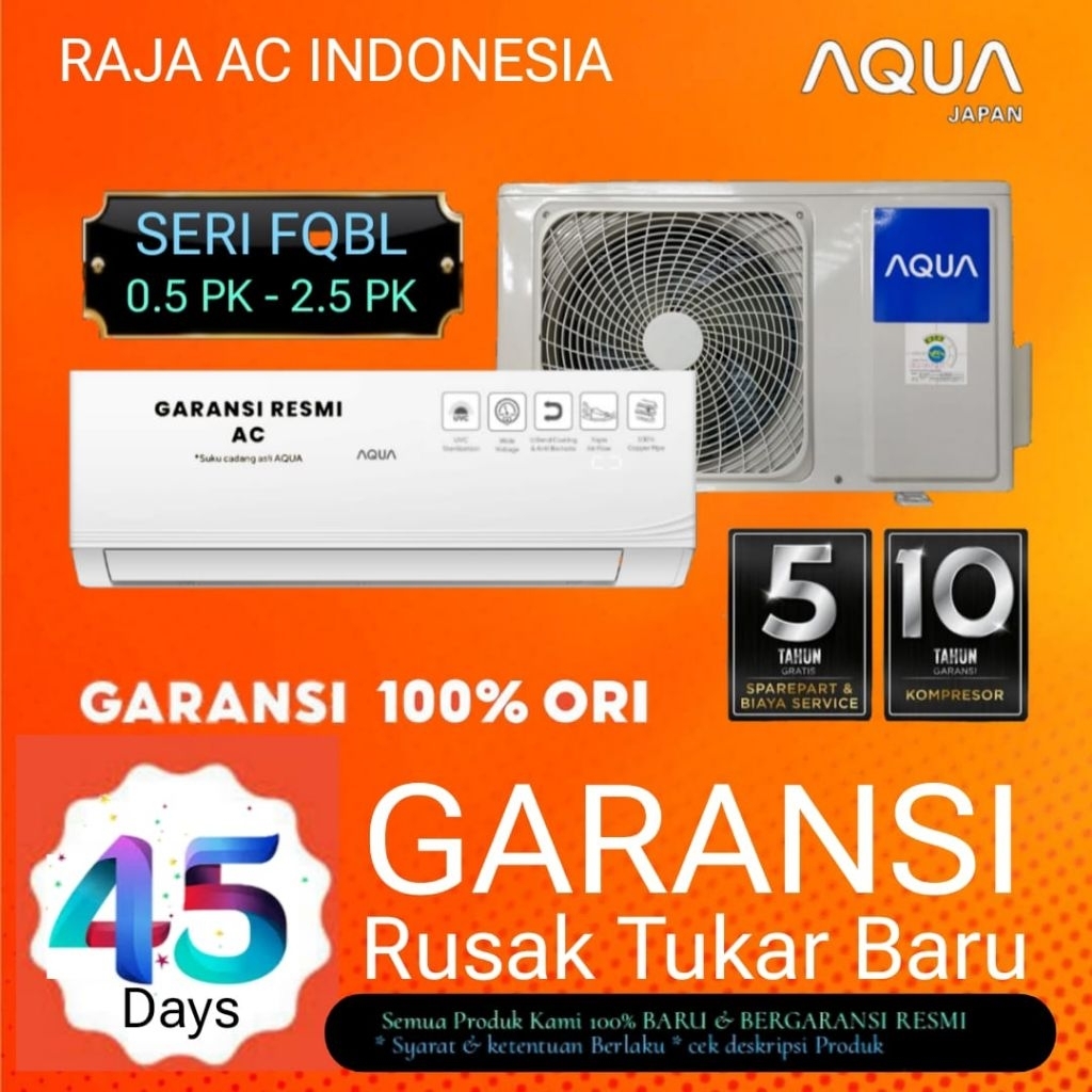 AC AQUA JAPAN Low Watt 0.5 PK - 2.5 PK Low Voltage + Pemasangan & bisa tukar tambah