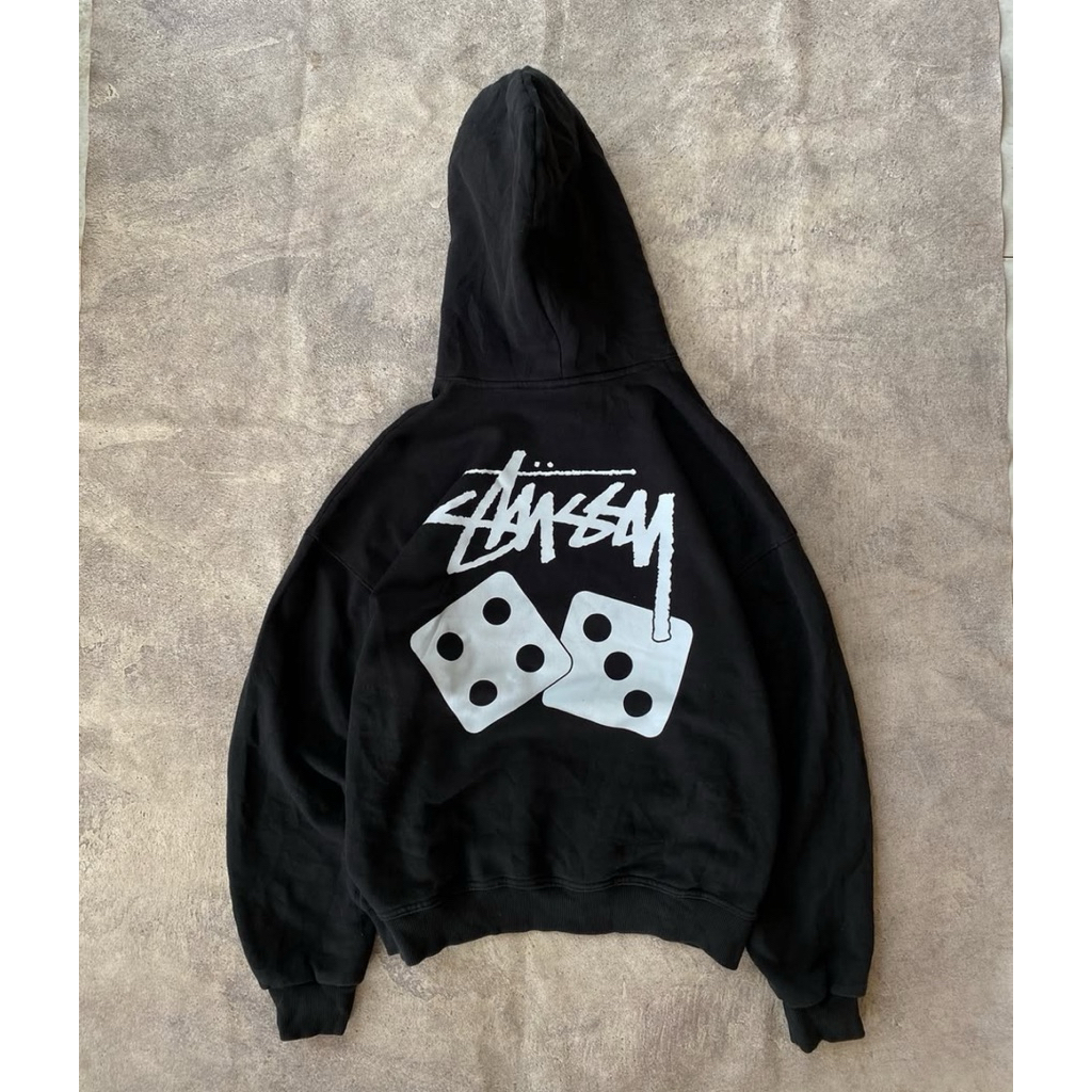 Jaket hoodie stussy dadu unisex full tag 1:1 import miror unisex hoodie pria