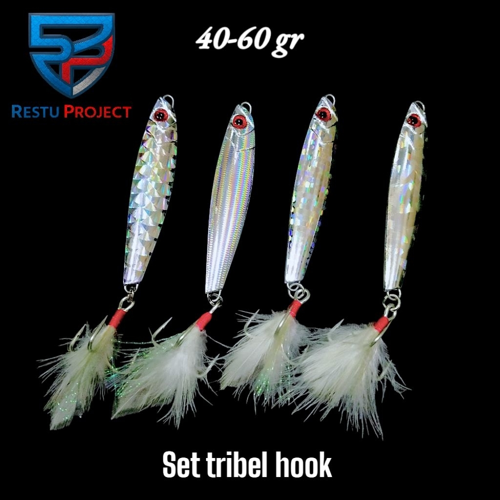 Metal Jig Tenggiri Set - Treble Hook 3X Strong | Umpan Casting Laut