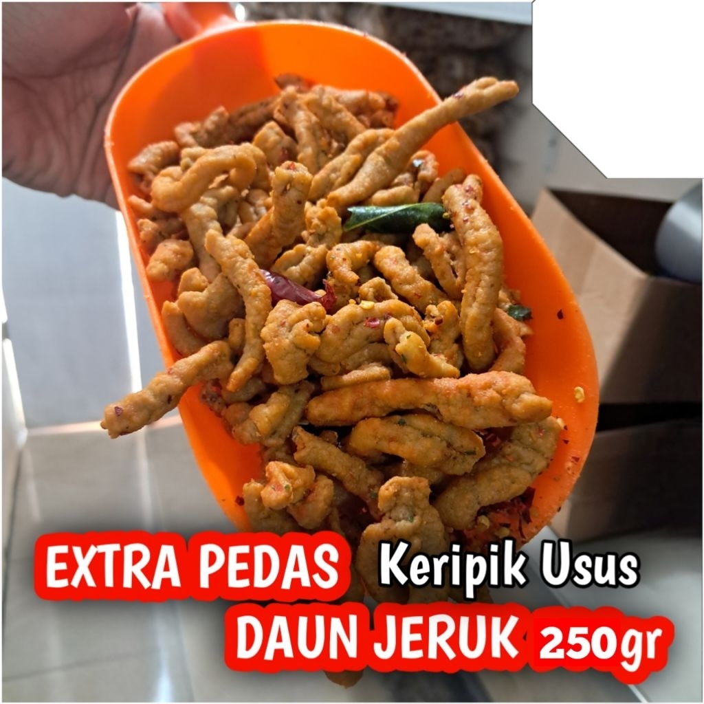 

(CHAVEBAXT) keripik usus ayam premium extra pedas daun jeruk 250gr/usus crispy 250gr