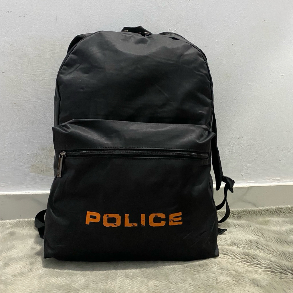 ransel hitam nilon dr police preloved