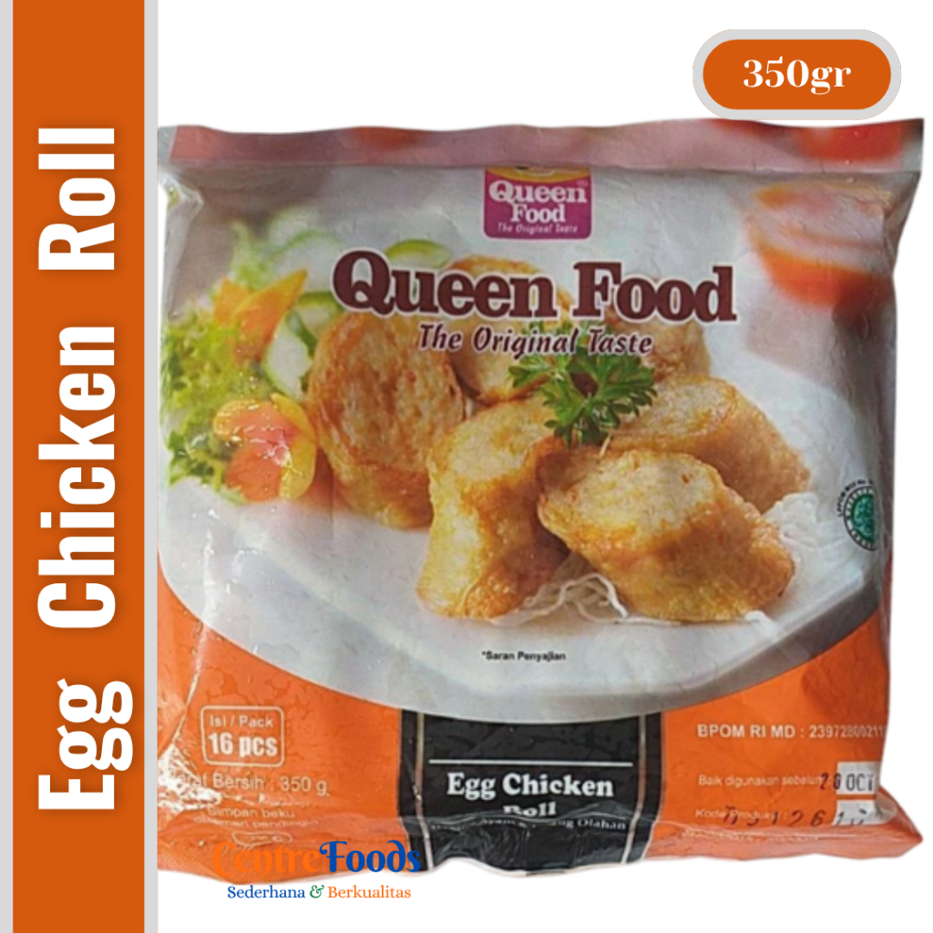 

Olahan Ayam & Udang - Egg Chicken Roll QUEEN FOOD | Isi 16 Pcs - 350gr [ Harga Per BKS ]