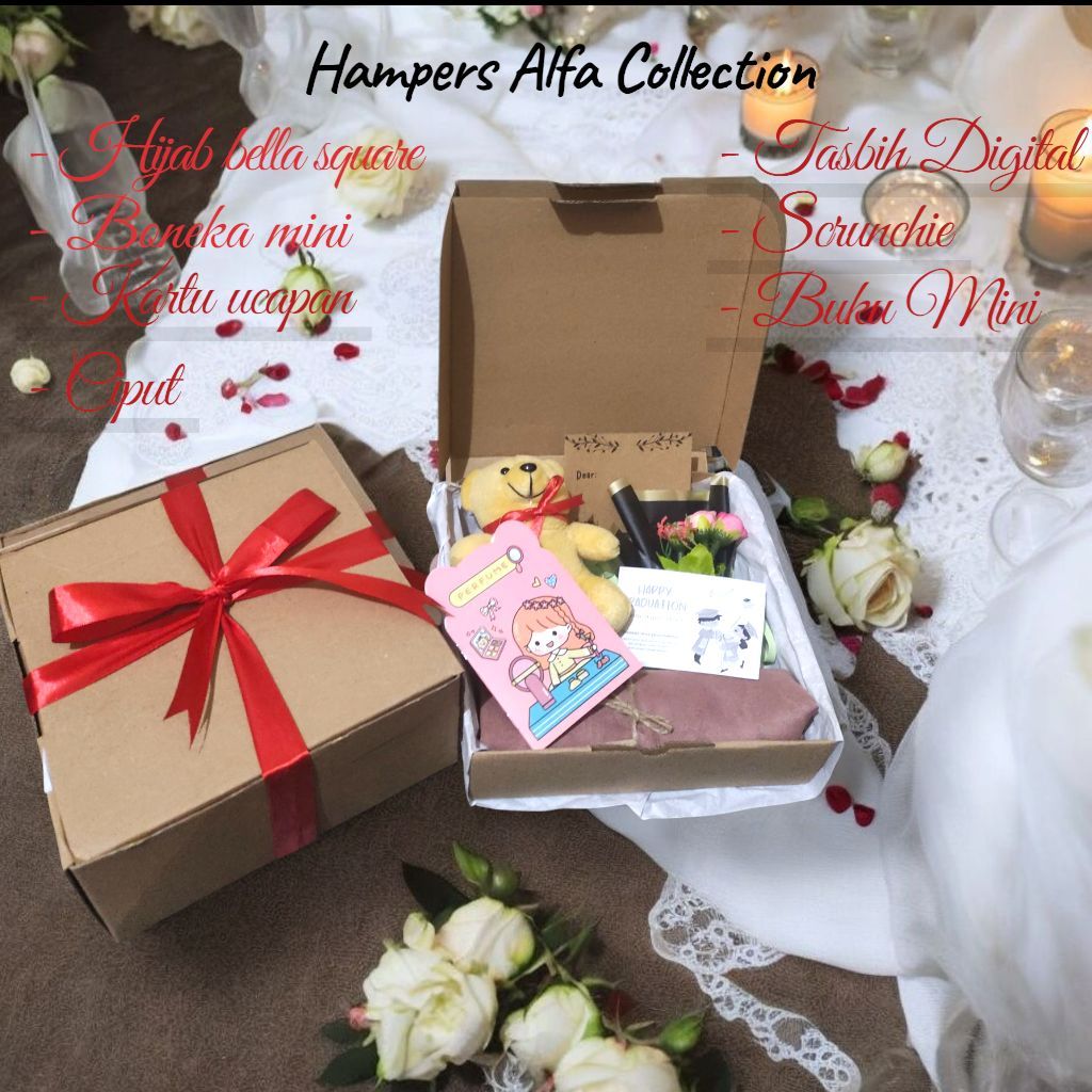 Hampers Hijab Box Gumush/Hampers kado kerudung cewek/Buket mini/