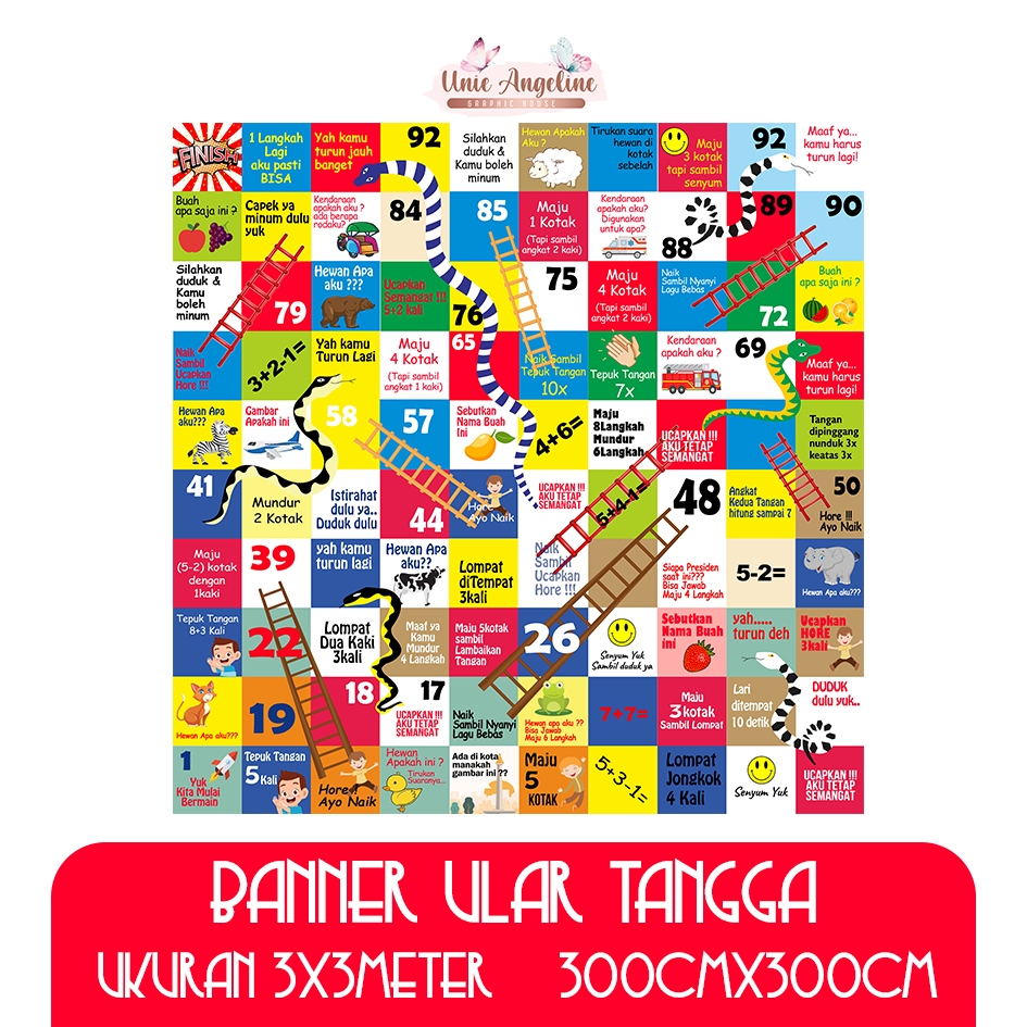 Spanduk Ular Tangga Jumbo edukatif mainan anak