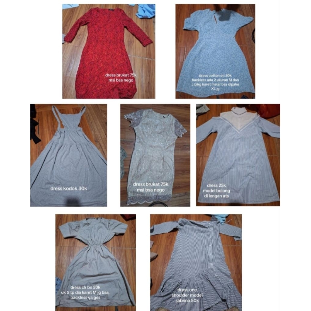 Preloved Dress cotton on colorbox / baju wanita / dress wanita