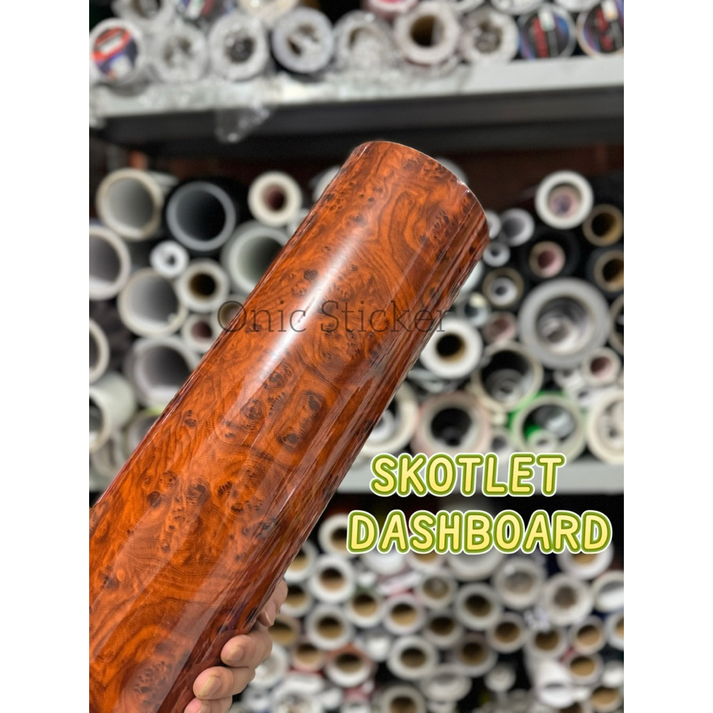PJ Sticker Kayu Sticker Mobil Sticker Interior Motif Kayu Glossy