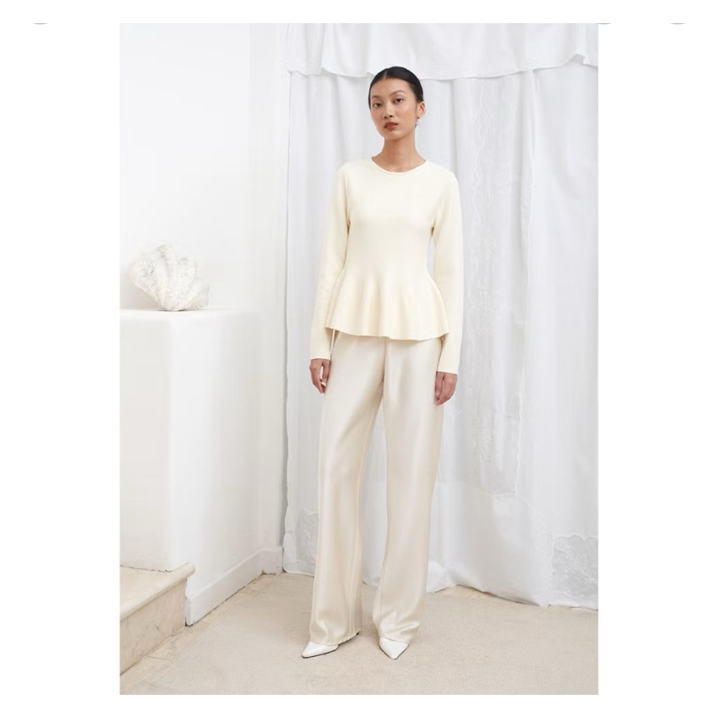 DUMA - JOSETTE PEPLUM TOP CREAM