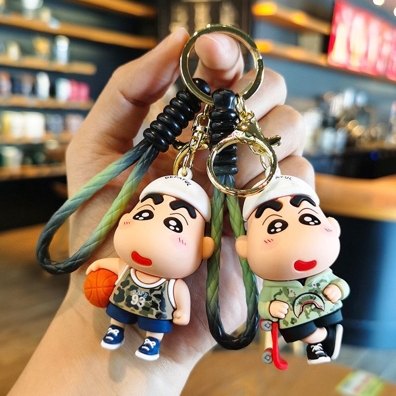 POP EMPORIUM Keychain Shin-Chan Bape & Shin-Chan Basket Funny Cartoon Gift Birtday Cute