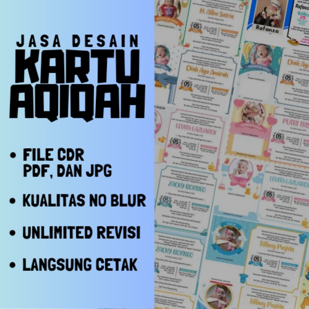 DESAIN KARTU UNDANGAN TASYAKURAN AQIQAH