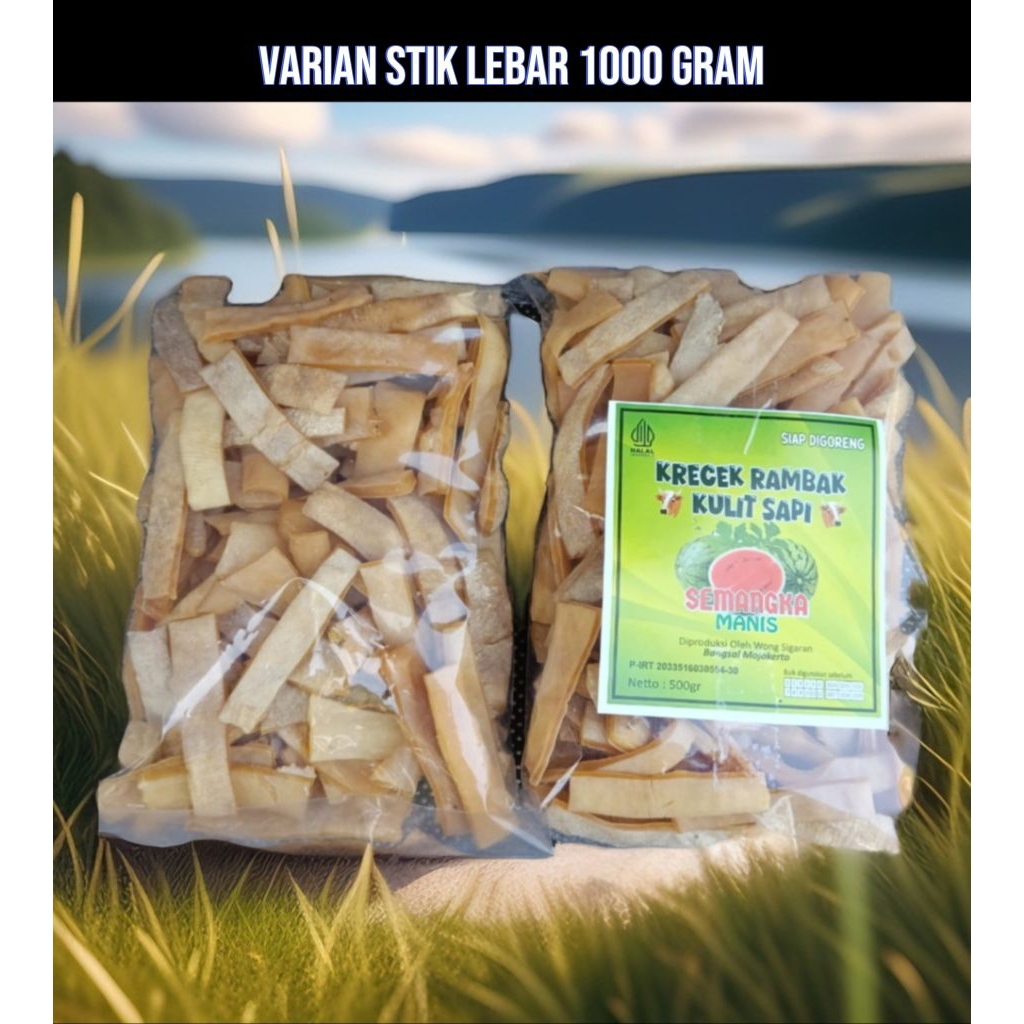 

krecek rambak kulit sapi gurih dan murah mekar maksimal (stik lebar)