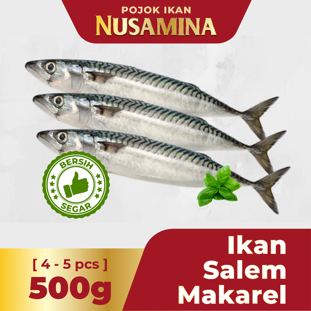 

Nusamina Ikan Salem Mackarel Bersih Segar Frozen [4-5 pcs] 500g