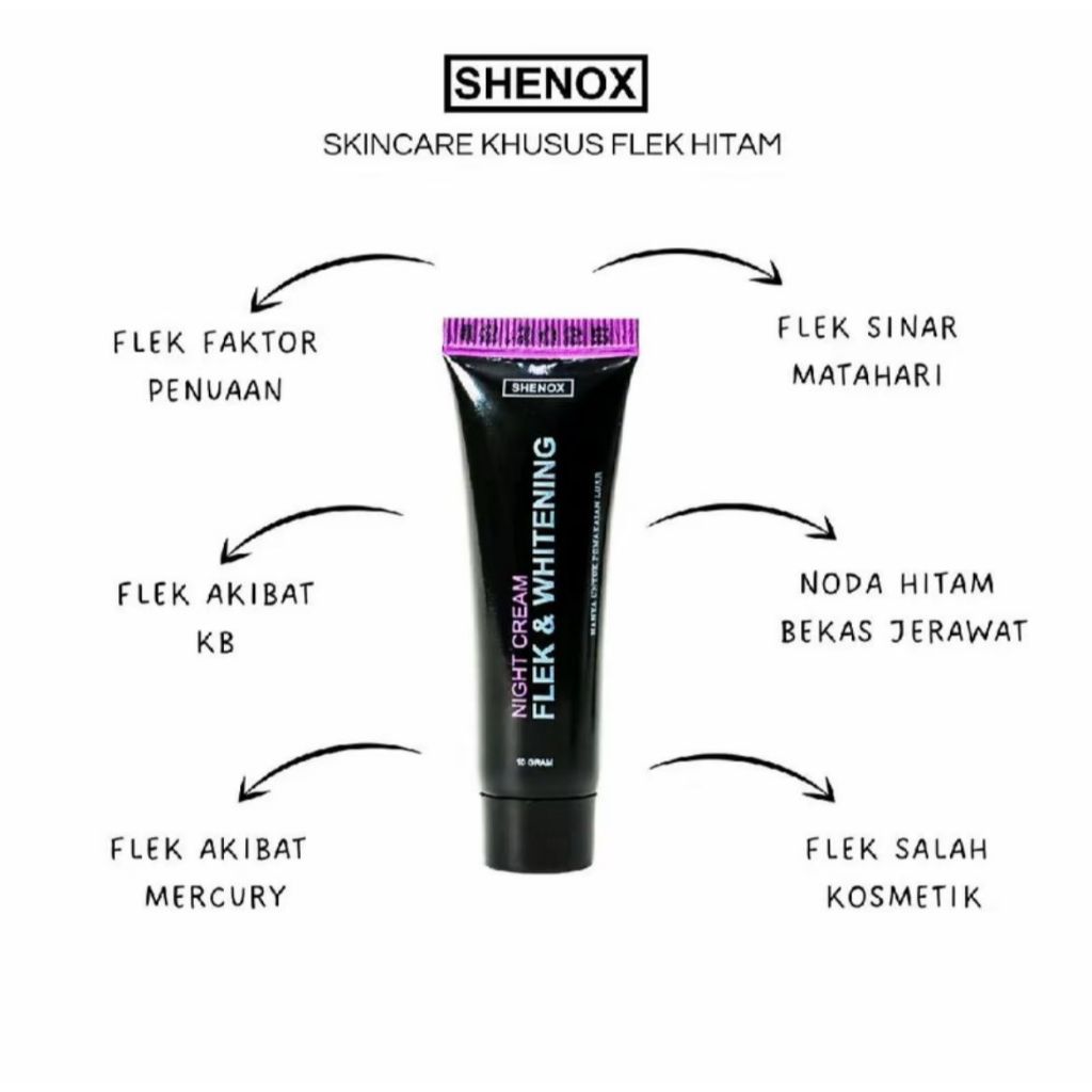 Shenox Skincare Salep Flek Retinol Night Whitening Resmi BPOM | Salep Malam Flek Hitam Membandel