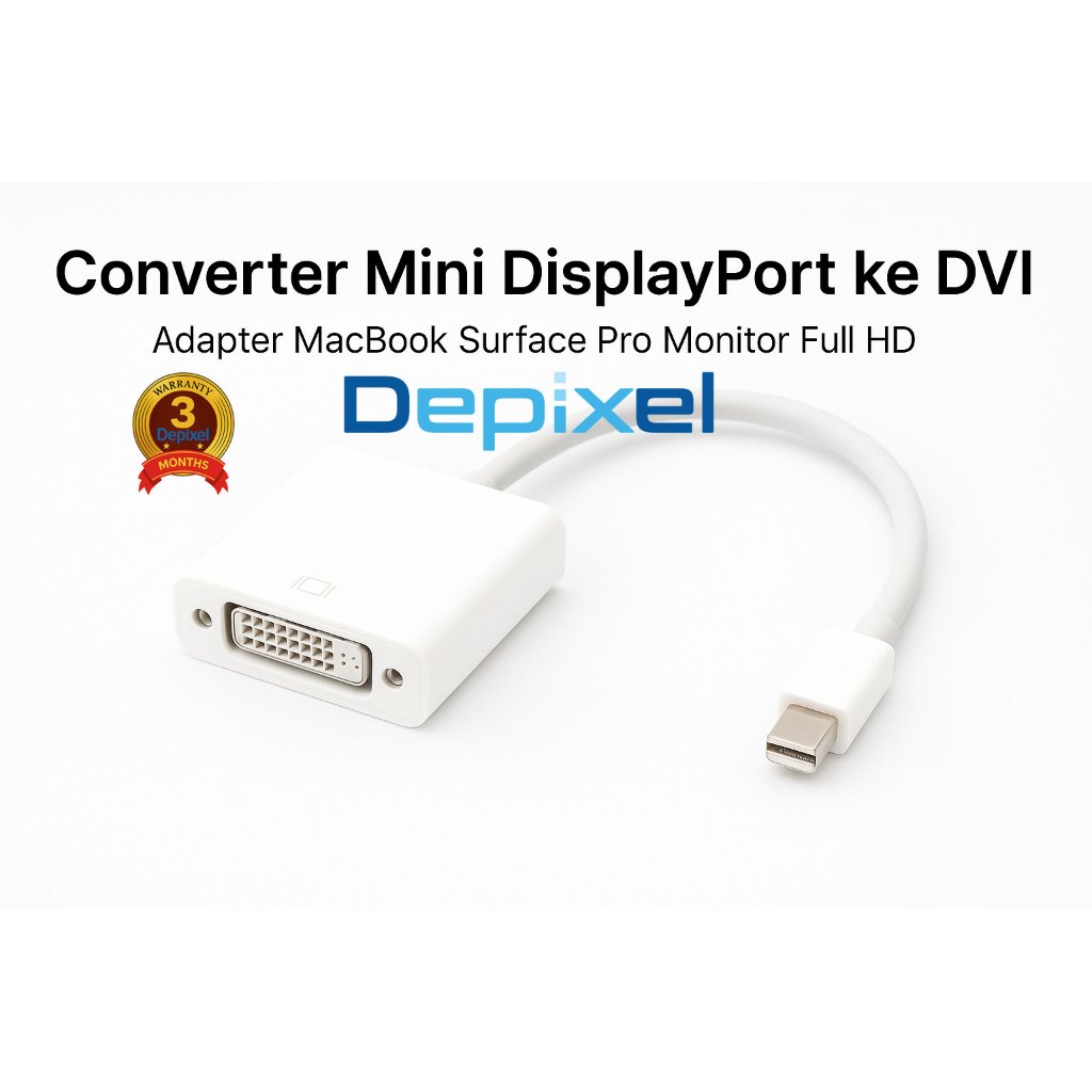 Depixel Converter Mini DisplayPort to DVI Adapter MacBook Surface Pro FHD DP Windows Konverter